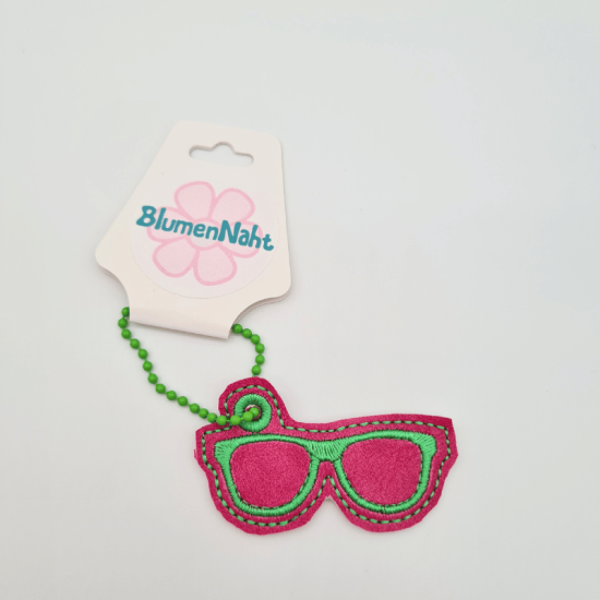 Kleiner Anhänger Brille #1 pink-neongrün